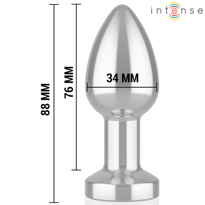 Intense - Plug Anal 10 Vibraciones Metal Con Control Remoto M