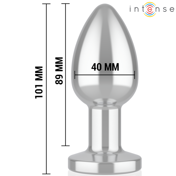 Intense - Plug Anal 10 Vibraciones Metal Con Control Remoto L