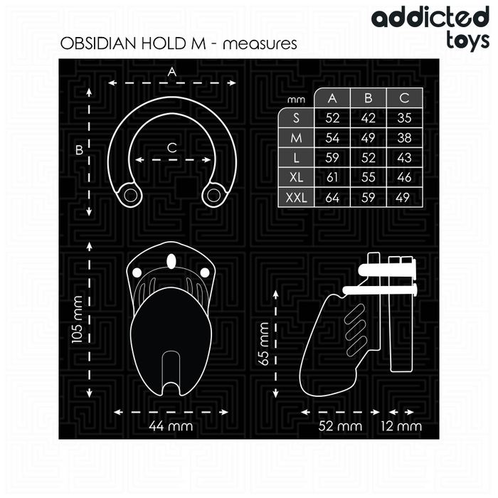 Addicted Toys Locked - Obsidian Hold Jaula Para Pene Talla M