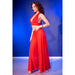 Chilirose - Cr 4857 Set Top Y Pantalones Rojo Talla S