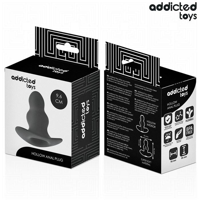 Addicted Toys - Plug Anal Hueco Silicona Talla M 9,6 Cm