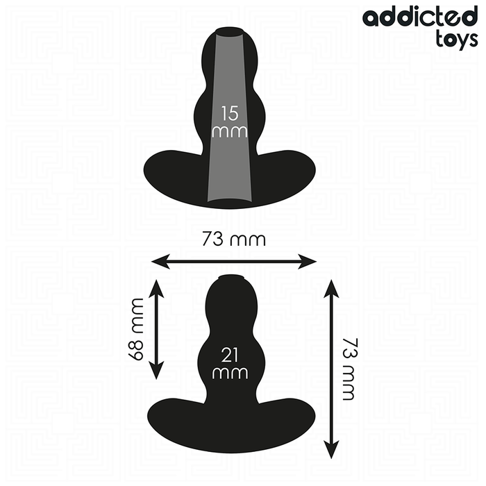 Addicted Toys - Plug Anal Hueco Silicona Talla S 7,3 Cm