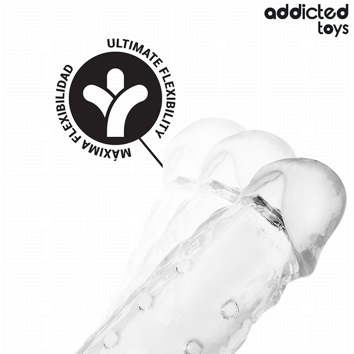 Addicted Toys - Fundas Para El Pene Transparente Talla M 27 Cm