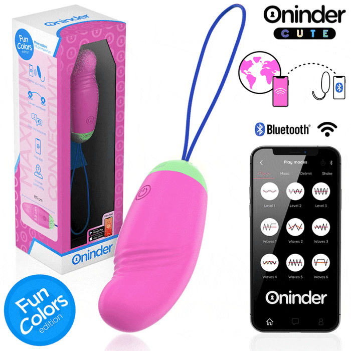 Oninder Cute - Love Pleasure Huevo Vibro-Rotador 360 Silicona - App Mundial Gratuita