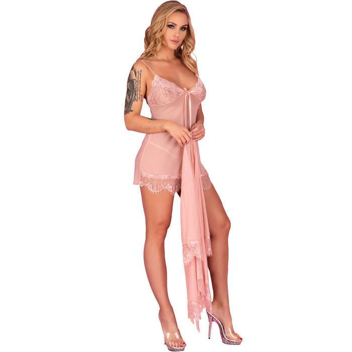 Livco Corsetti Fashion - Hyeona 1710 Babydoll + Tanga Rosa Xl