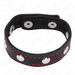 Kink - Anillo Pene Cuero Con Cierre A Presión Forro Rojo 21 X 1.5 Cm