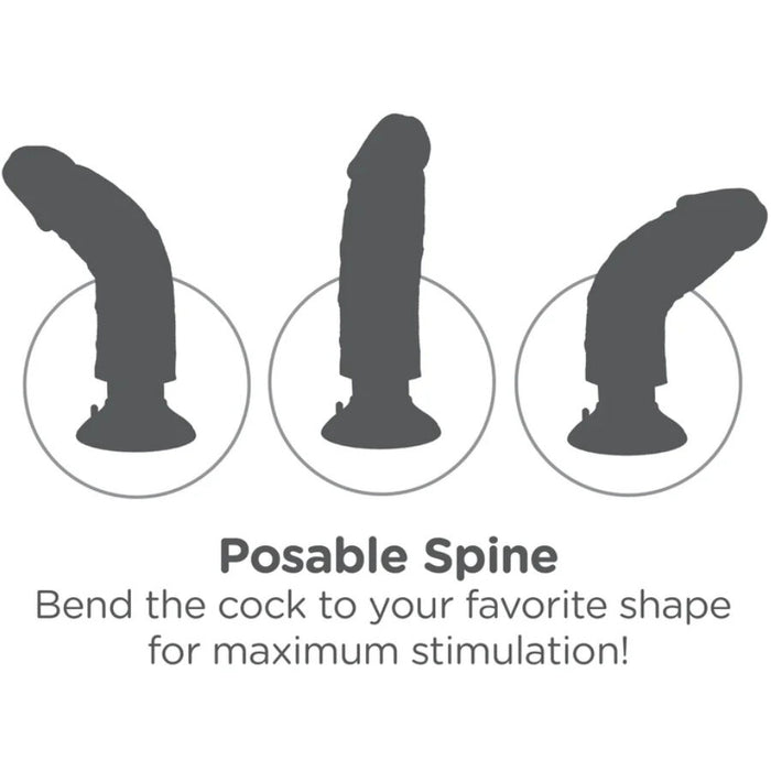King Cock - Dildo Vibrador Marrón 20.32 Cm