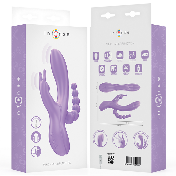 Intense - Miko Triple Vibrador Rabbit & Estimulador & Anal 7 Vibraciones Morado