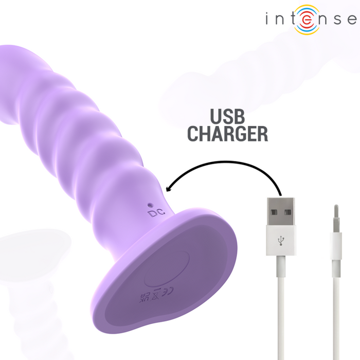 Intense - Brenda Vibrador Talla M Diseño En Espiral 10 Vibraciones Morado Control Remoto