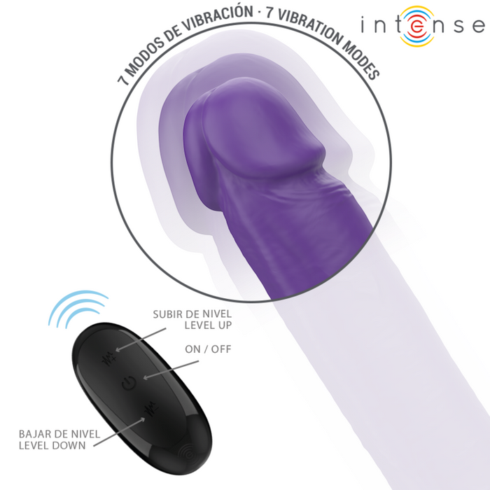 Intense - Gunter Dildo Doble Vibrador 40 Cm Morado Control Remoto