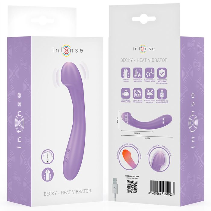 Intense - Becky Vibrador 19 Cm Calentable 7 Vibraciones Morado