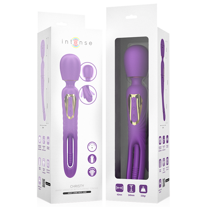 Intense - Christy Vibrador Wand Con Lengua Giratoria