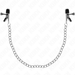 Kink - Pinzas Para Pezones Planas Negro Con Cadena Plateado 34 Cm