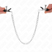 Kink - Pinzas Para Pezones Planas Negro Con Cadena Plateado 34 Cm