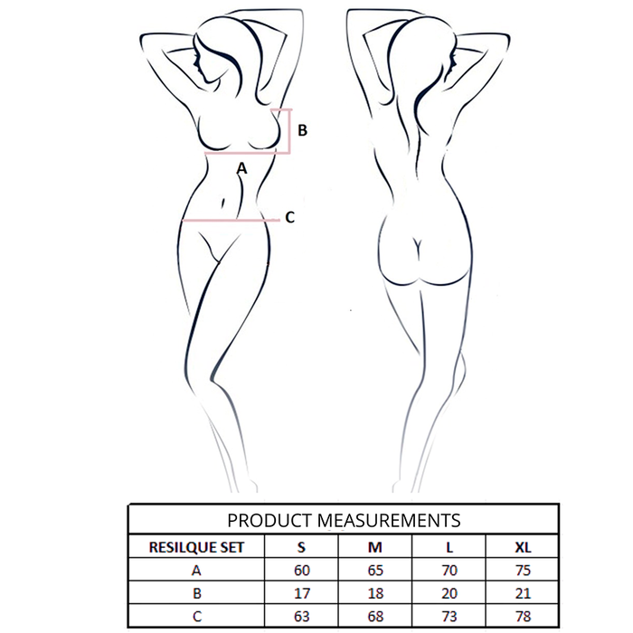 Passion - Resilque Set Sujetador + Tanga Negro S/m