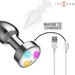 Intense - Plug Anal Talla M De Metal Vibrador Con Luces Led Multicolor Y Control Remoto