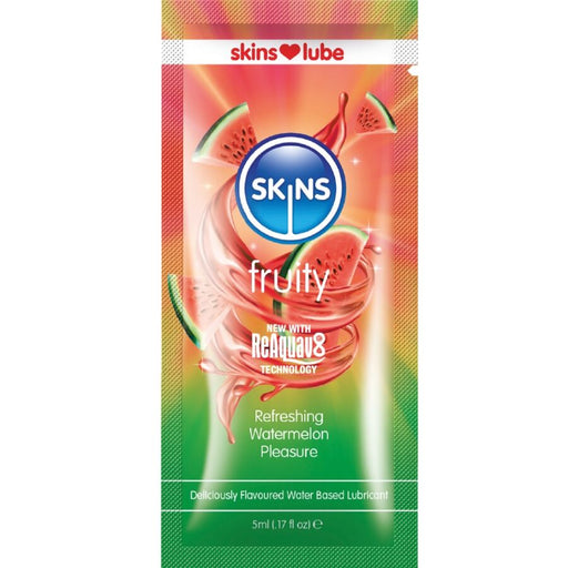 Skins - Fruity Lubricante Base De Agua Sandía Monodosis 5 Ml