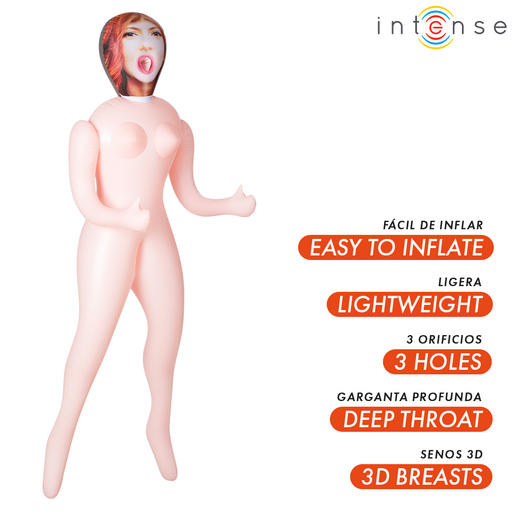 Intense Dolls - Scarlett Muñeca Hinchable Con Tres Orificios