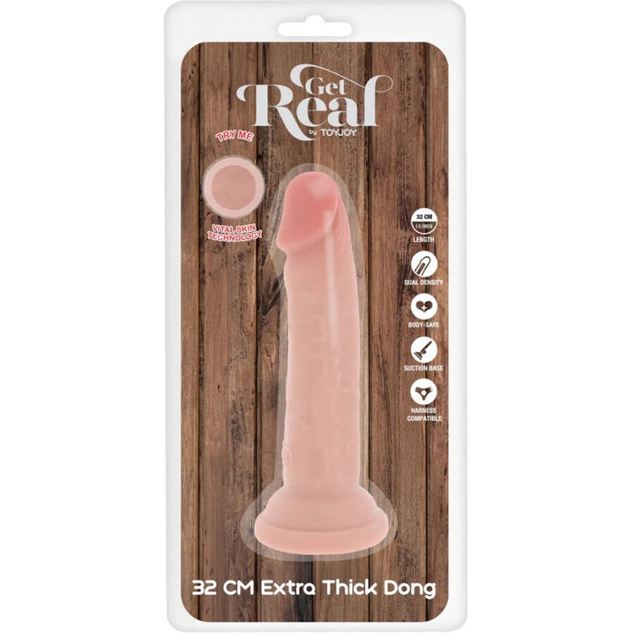 Get Real - Dildo Deluxe Dong Grueso De Doble Densidad Tpe 32 Cm