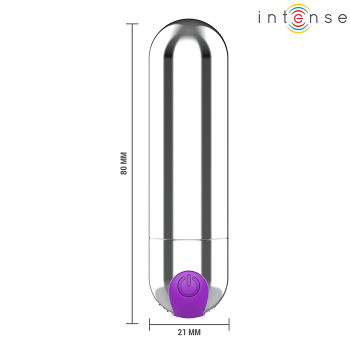 Intense - Karen Mini Bala Vibradora 10 Modos Recargable Plateado
