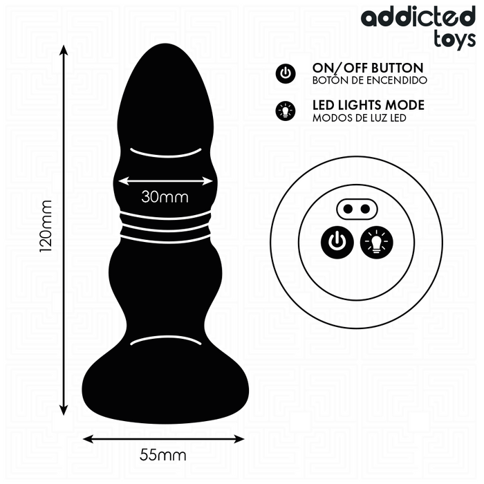Addicted Toys - Plug Anal Vibrador Thrusting Y Luz Led Control Remoto