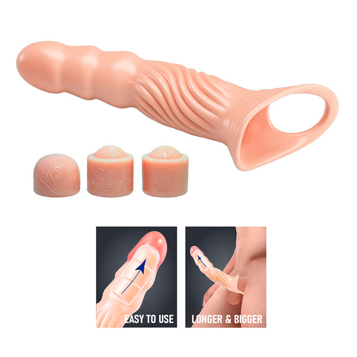 Pretty Love - Funda Para Pene Texturizada Con Extensores