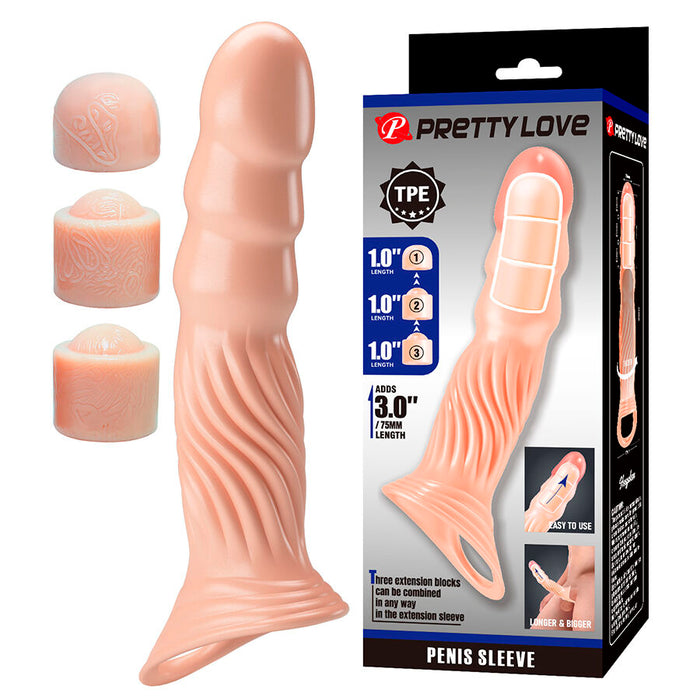 Pretty Love - Funda Para Pene Texturizada Con Extensores
