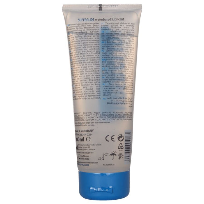 Hot - Superglide Liquid Pleasure Lubricante Base Agua 200 Ml
