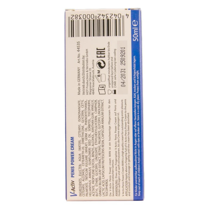 Hot - V-activ Penis Power Crema Para Hombre 50 Ml