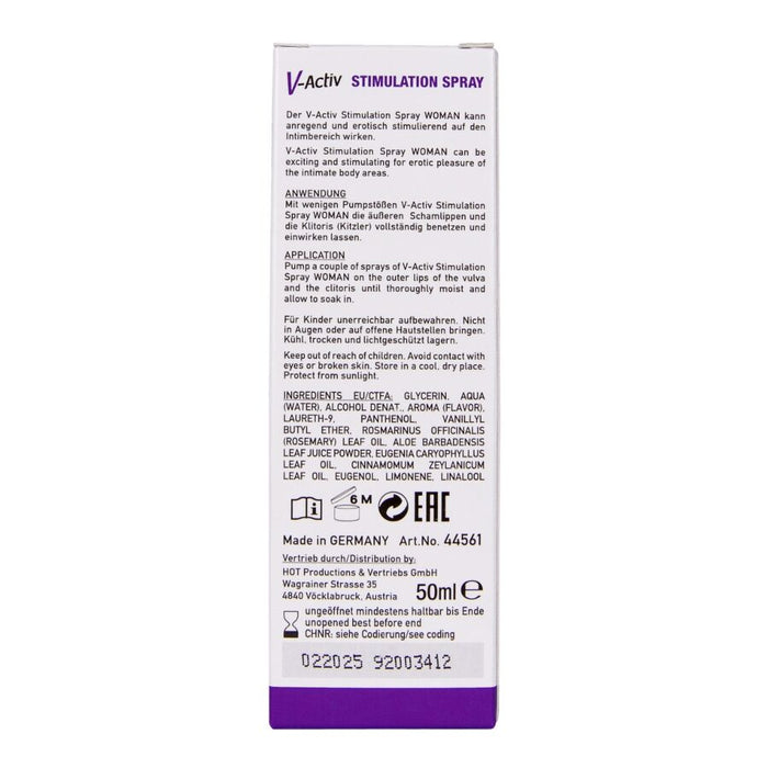 Hot - V-activ Spray Estimulante Para Mujer 50 Ml