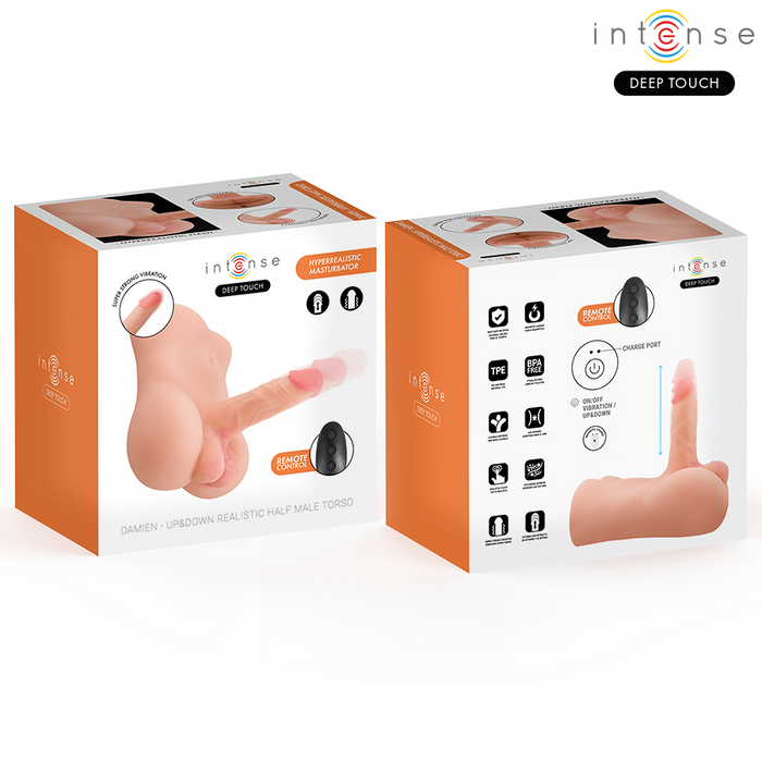 Intense Deep Touch - Damien Torso Con Dildo Realístico Con Empuje Y Vibración Control Remoto 3.5 Kg