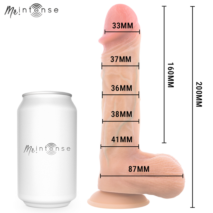 Mr Intense - Logan Dildo Vibrador Silicona Con Efecto Calor Y Control Remoto 20 Cm -Ø- 4.1 Cm