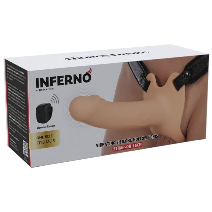 Hidden Desire - Inferno Strap-on Funda Para Pene Con Vibración 16 Cm