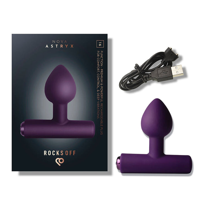Rocks-Off - Nova Astryx Premium Plug Anal Recargable 16 Funciones Violeta