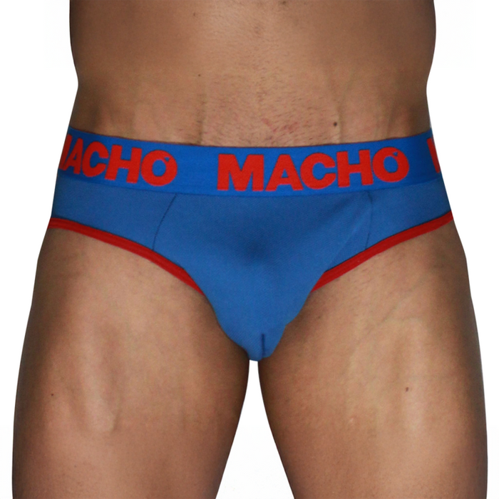 Macho - Mch005 Slip Clásico Azulón + Rojo L