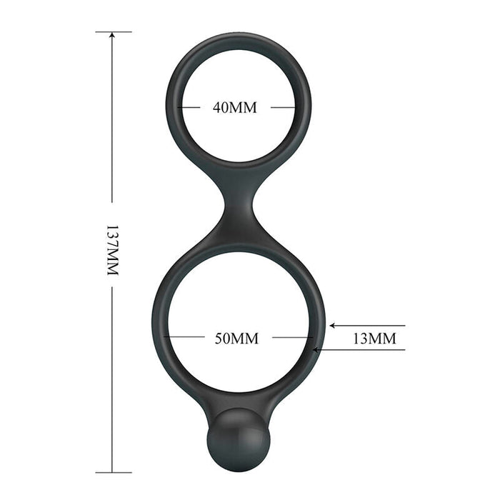 Crazy Bull - Florian Anillo Doble Para Pene Y Testículos Silicona Negro