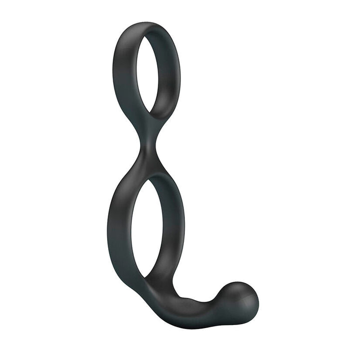 Crazy Bull - Florian Anillo Doble Para Pene Y Testículos Silicona Negro