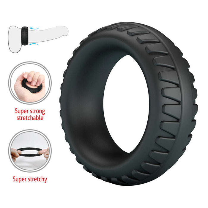 Crazy Bull - Merritt Anillo Para Pene Texturizado Silicona Negro