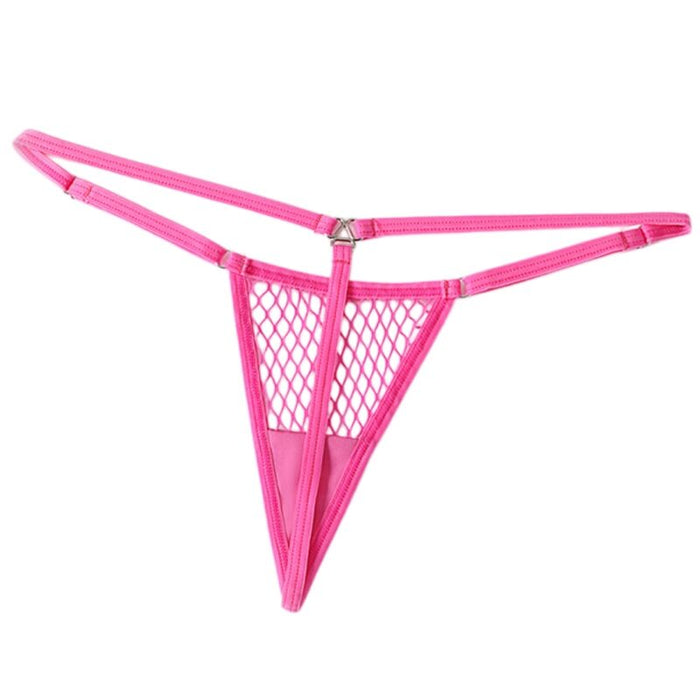 Chilirose - Cr 4856 Micro Tanga Rejilla Rosa Neón S/m