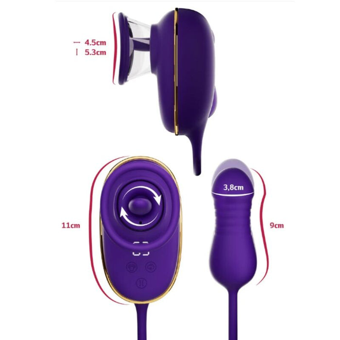 She.E.O - Succionador De Clítoris Con Efecto Licking Y Estimulador Anal Morado