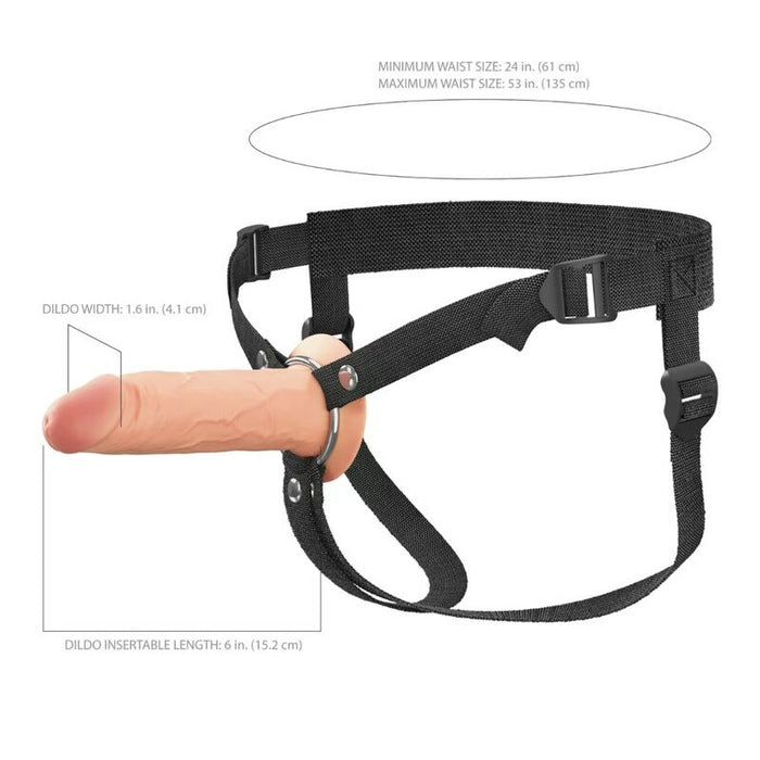 Fantasy X-Tensions Elite - Arnés Con Dildo Hueco De Silicona 15,2 Cm