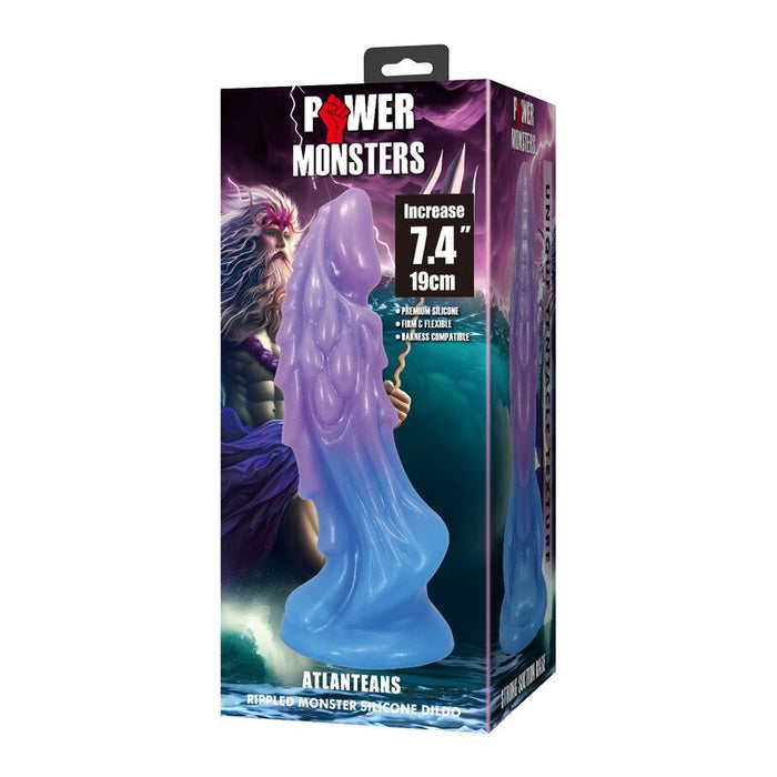Power Monsters - Atlanteans Dildo Realístico Con Ventosa 19 Cm Ø 5 Cm Azul Y Morado