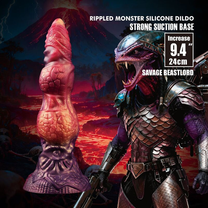 Power Monsters - Savage Beastlord Dildo Fantasía Tricolor 24 Cm Ø 5 Cm
