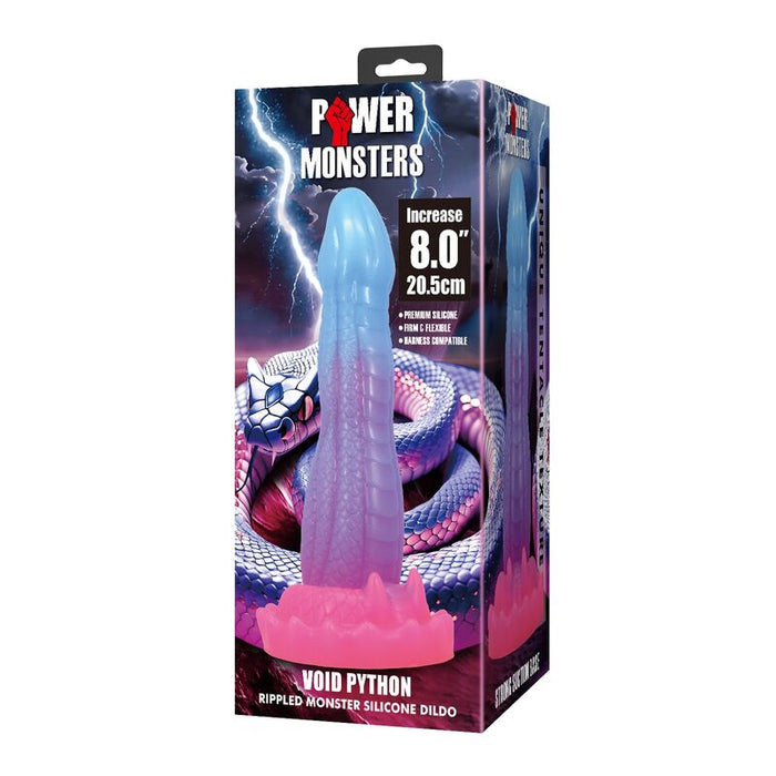 Power Monsters - Void Python Dildo Fantasía Con Ventosa 20,5 Cm Ø 5,2 Cm Azul, Lila Y Rosa