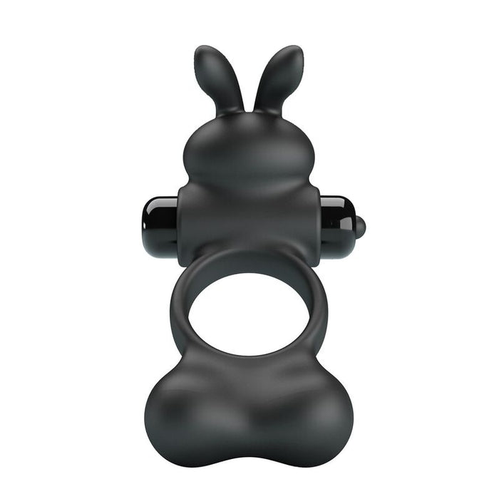 Pretty Love - Anillo Vibrador Para Pene Con Estimulador De Conejito 10 Funciones Negro