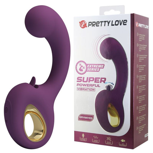 Pretty Love - Brynnlee Vibrador Con Estimulador Oral Recargable 10 Vibraciones Y 5 Funciones De Lamido Morado