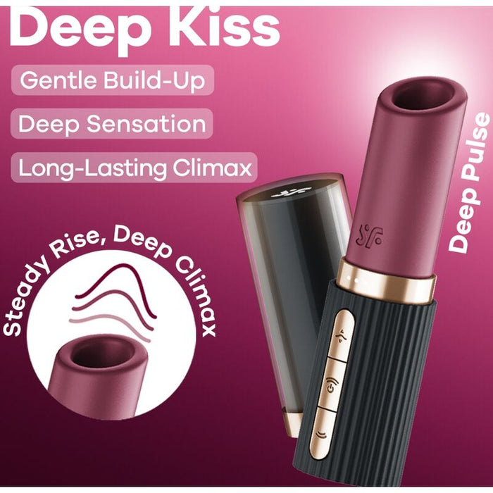 Satisfyer - Deep Kiss Estimulador Clítoris Por Ondas Granate / Negro