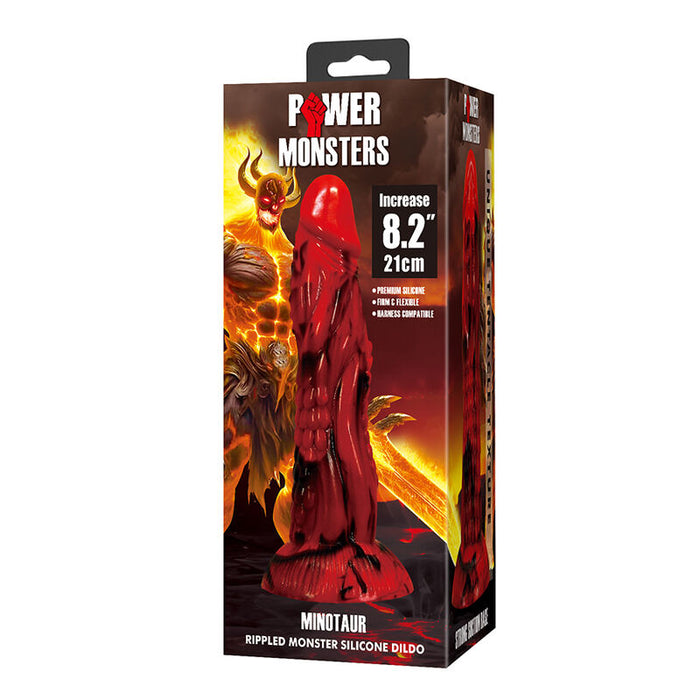 Power Monsters - Minotaur Dildo Fantasía Con Ventosa 21 Cm Ø 5 Cm Rojo Y Negro