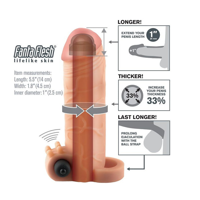 Fantasy X- Tensions - Extension Para El Pene Con Vibrador Real Feel 1