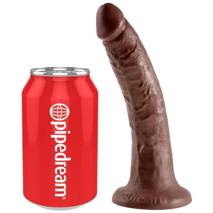 King Cock Pene De 17,78 Cm - Color Marrón